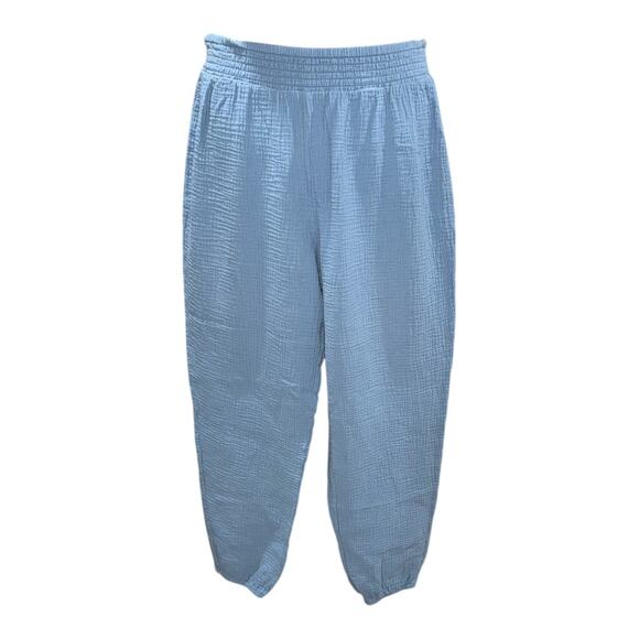 Bobi Los Angeles Smocked Waist Jogger Pants Size L Travel Wear Lagenlook - Picture 1 of 5